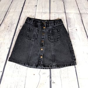 BDG Urban Outfitters Black Button Up Denim Skirt